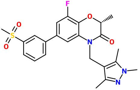 (image for) MC012512 2H-1,4-Benzoxazin-3(4H)-one, 8-fluoro-2-methyl-6-[3-(methylsulfonyl)phenyl]-4-[(1,3,5-trimethyl-1H-pyrazol-4-yl)methyl]-,